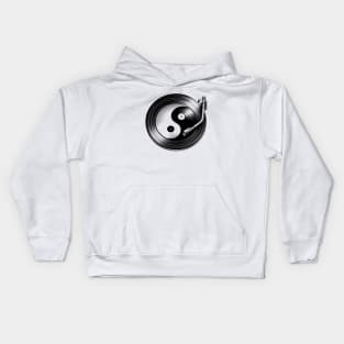 Yin And Yang Vinyl Record Player Kids Hoodie